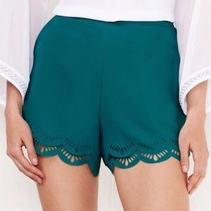 LC Lauren Conrad Lace Trim Scalloped Dark Teal Shorts Size XL